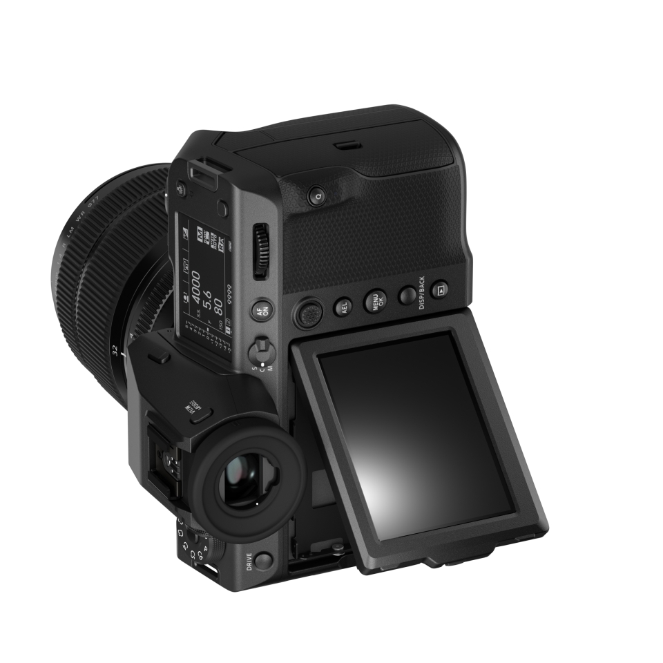 GFX100Ⅱ_backLeftNaname_TATE_LCD45_GF32-64